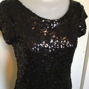 Vintage black sequin dress